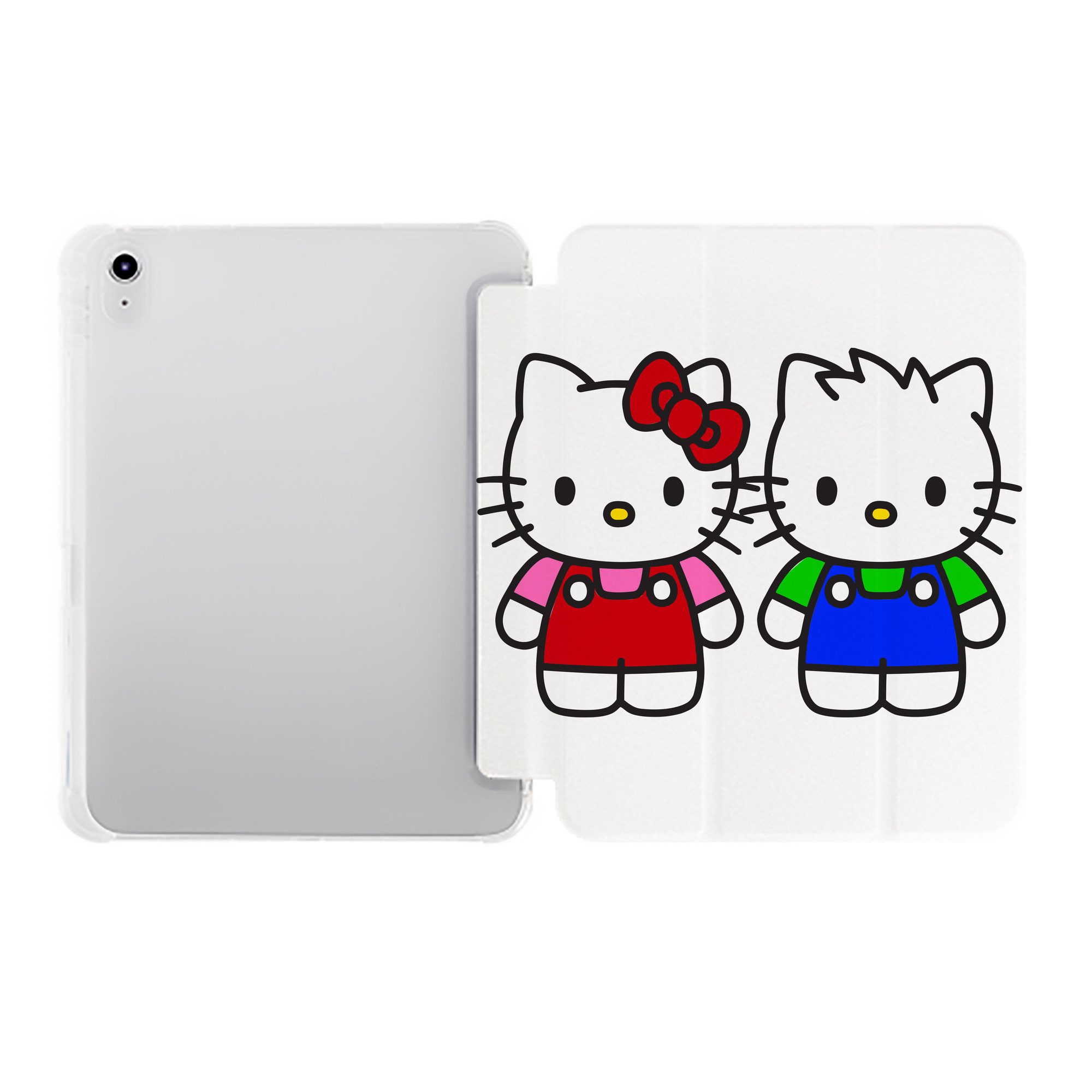 （画像用） Hello Kitty ハローキティ IPad ケース ペン収納付き 三つ折りスタンド PUレザー×シリコン 対応機種9.5/10.5/10.9インチ
